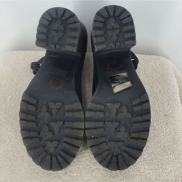 H&M Divided Y2K Platform Heel Lug Sole Canvas Lace Up Ankel Boots Size 7 - Picture 9 of 9